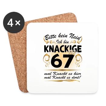 67. Geburtstag Sprüche lustig Frauen - Untersetzer (4er-Set) - Weiß - Vorne