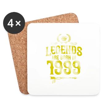 1999 légendes nées en - Dessous de verre (lot de 4) - blanc - Devant