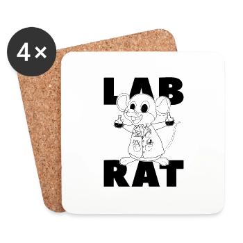 Technicien de laboratoire Lab Rat Science Idée cadeau - Dessous de verre (lot de 4) - blanc - Devant