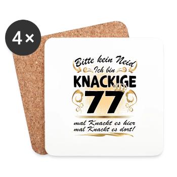 77. Geburtstag Sprüche lustig Frauen - Untersetzer (4er-Set) - Weiß - Vorne