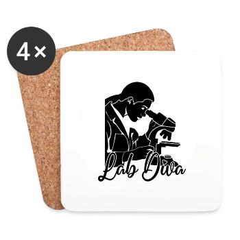 Technicien de laboratoire Lab Diva Science Idée cadeau - Dessous de verre (lot de 4) - blanc - Devant
