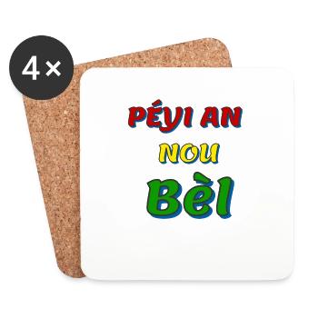 péyi an nou bèl - Dessous de verre (lot de 4) - blanc - Devant