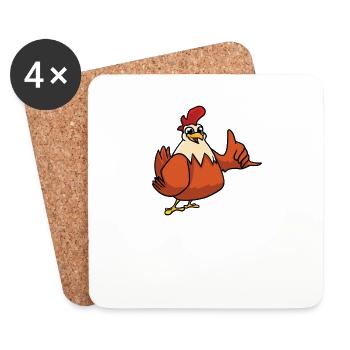 Mère de poulet et amoureuse du vin - Dessous de verre (lot de 4) - blanc - Devant