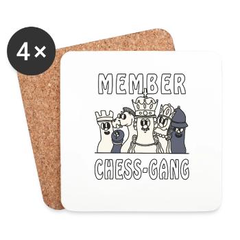 MEMBER CHESS-GANG - Untersetzer (4er-Set) - Weiß - Vorne