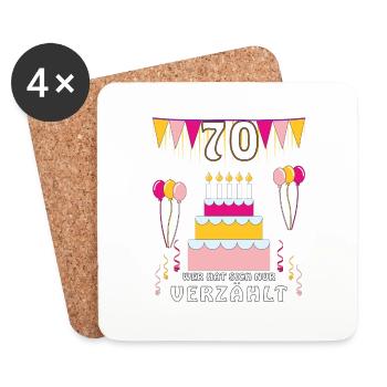 GEBURTSTAG 70 - Untersetzer (4er-Set) - Weiß - Vorne