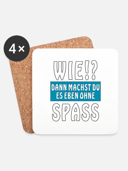 WIE SPASS - Untersetzer (4er-Set) - Weiß