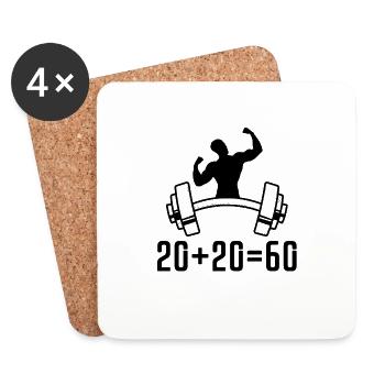 Gym Deadlifts Workout love - ma déroute de fitness de passe-temps - Dessous de verre (lot de 4) - blanc - Devant