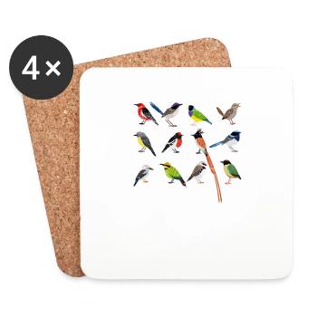 Nerd For Birds Bird Lovers Bird Watching Funny Bir - Coasters (set of 4) - white - Front