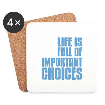 Life Is Full Of Important Choices Cool Golfing - Coasters (set of 4) - white - Front