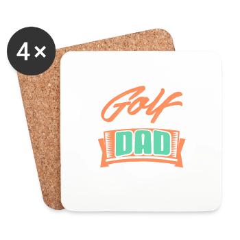 Golf Dad Awesome Retro Golfing T-Shirt Present - Untersetzer (4er-Set) - Weiß - Vorne