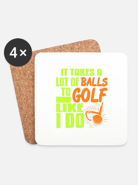 It Takes A Lot Of Balls To Golf Like I Do Funny - Untersetzer (4er-Set) - Weiß