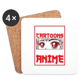 It's Not Cartoons, It's Anime - Coasters (set of 4) - white - Front