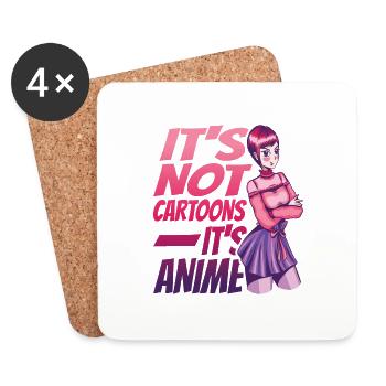 It's Not Cartoons, It's Anime 3 - Untersetzer (4er-Set) - Weiß - Vorne