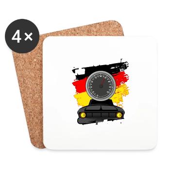 Autobahn Tempolimit Freie Fahrt Für Freie Bürger! - Untersetzer (4er-Set) - Weiß - Vorne