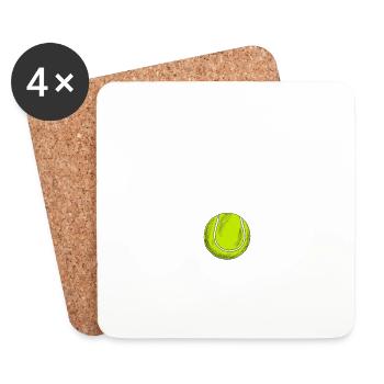 Cadeaux de joueur de tennis L’amour fait mal au tennis drôle - Dessous de verre (lot de 4) - blanc - Devant