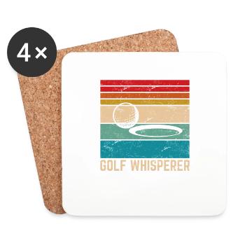Golf Whisperer Funny Golf Funny Golfing Lover Reti - Coasters (set of 4) - white - Front