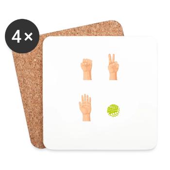 Ciseaux en papier de roche Rien ne vaut le golf Drôle de golfi - Dessous de verre (lot de 4) - blanc - Devant