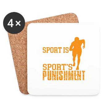 Mon sport est la punition de votre sport 3 - Dessous de verre (lot de 4) - blanc - Devant