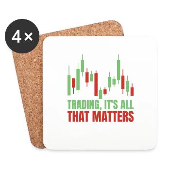 Trading, c’est tout ce qui compte 3 - Dessous de verre (lot de 4) - blanc - Devant