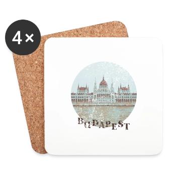 Budapester Stadtparlament - Untersetzer (4er-Set) - Weiß - Vorne