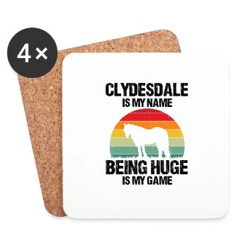 Conception Clydesdale pour clydesdale Riders - Dessous de verre (lot de 4) - blanc - Devant