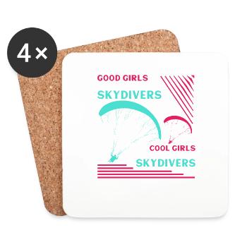 Good Girls Like Skydivers Cool Girls Are Skydivers - Untersetzer (4er-Set) - Weiß - Vorne
