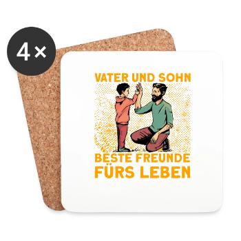Papa und Sohn Beste Freunde fürs Leben - Untersetzer (4er-Set) - Weiß - Vorne