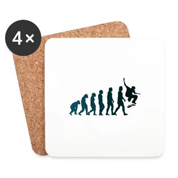Skateboarder Skateboard Evolution - Untersetzer (4er-Set) - Weiß - Vorne