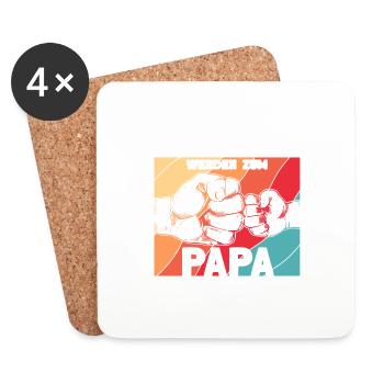 Großartige Männer werden zum Papa befördert - Untersetzer (4er-Set) - Weiß - Vorne