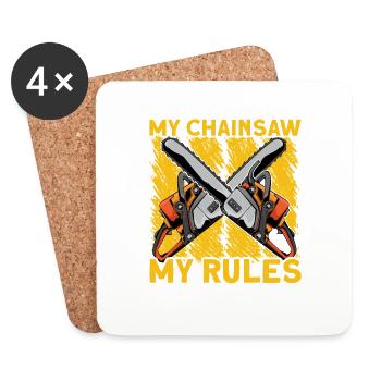 My Chainsaw My Rules - Coasters (set of 4) - white - Front