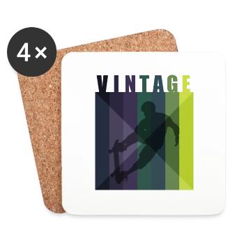 Skateboarder Vintage Skateboard Trick - Untersetzer (4er-Set) - Weiß - Vorne