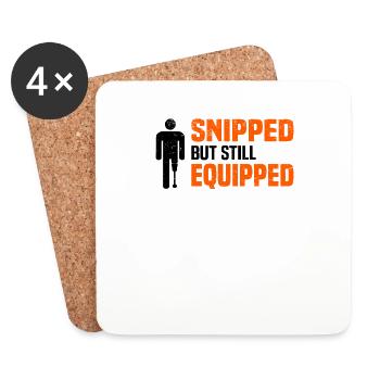 Amputated Invalid Prosthesis Handicap Wheelchair - Coasters (set of 4) - white - Front