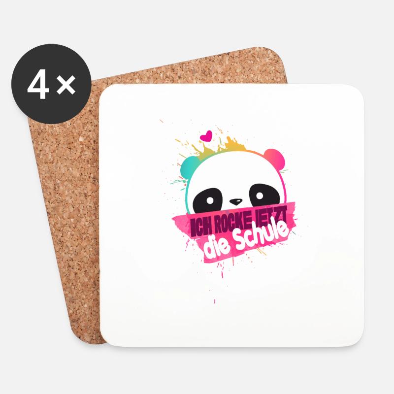 Endlich Schulkind, Einschulung - Untersetzer (4er-Set) - Weiß
