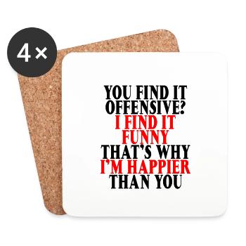 You Find It Offensive, I Find It Funny 3 - Untersetzer (4er-Set) - Weiß - Vorne