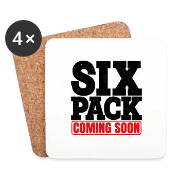 Six Pack Coming Soon 26 - Coasters (set of 4) - white - Front