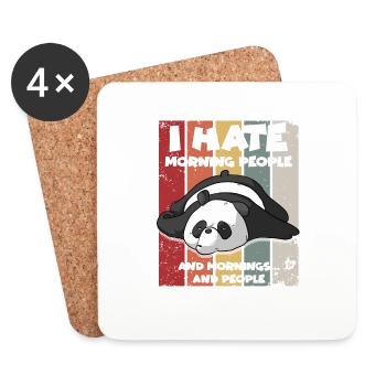 I Hate Morning People And Mornings And People - Untersetzer (4er-Set) - Weiß - Vorne