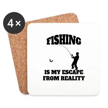 Fishing Fishing Hooks Angler Fishing Fishing Fishing - Coasters (set of 4) - white - Front
