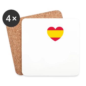 I love Mallorca great island and city in Spain - Coasters (set of 4) - white - Front