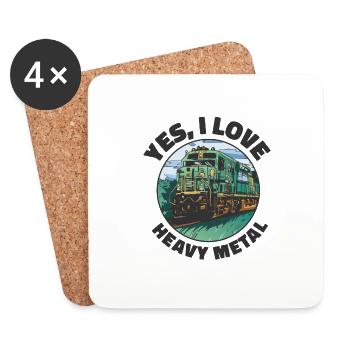 Services ferroviaires Locomotive Heavy Metal - Dessous de verre (lot de 4) - blanc - Devant