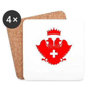 Armoiries suisses - Dessous de verre (lot de 4) - blanc - Devant