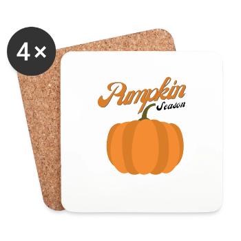 La saison Citrouille Automne Arbre Orange Feuilles d’automne - Dessous de verre (lot de 4) - blanc - Devant