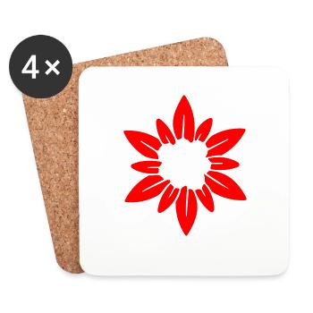 Gentiane suisse - Dessous de verre (lot de 4) - blanc - Devant