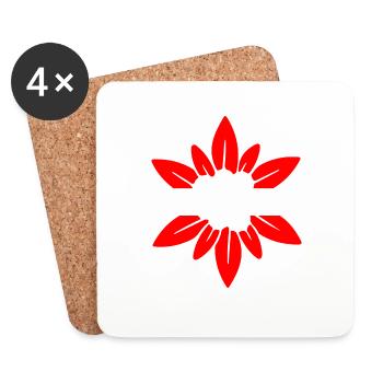 Gentiane suisse - Dessous de verre (lot de 4) - blanc - Devant