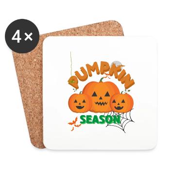 La saison Citrouille Arbre d’automne Orange Feuilles d’automne - Dessous de verre (lot de 4) - blanc - Devant