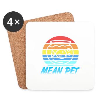 Retro I have a mean pet i bet you know it tea - Coasters (set of 4) - white - Front