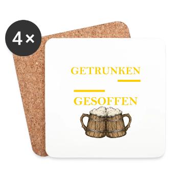 Jetzt wird gesoffen Biertrinker Bierliebhaber - Untersetzer (4er-Set) - Weiß - Vorne