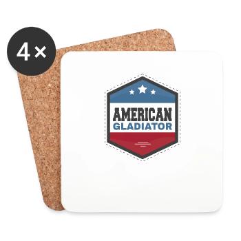 American Gladiator USA Flagg Fitness sports - Coasters (set of 4) - white - Front