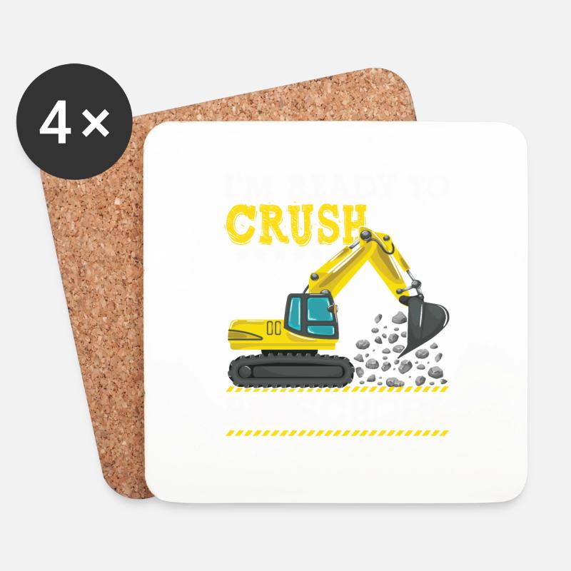 Kids I m Ready To Crush Preschool Construction - Untersetzer (4er-Set) - Weiß