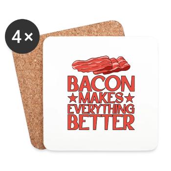 Bacon Makes Everything Better 13 - Untersetzer (4er-Set) - Weiß - Vorne