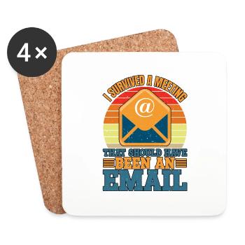 I Survived Another Meeting 10 - Coasters (set of 4) - white - Front